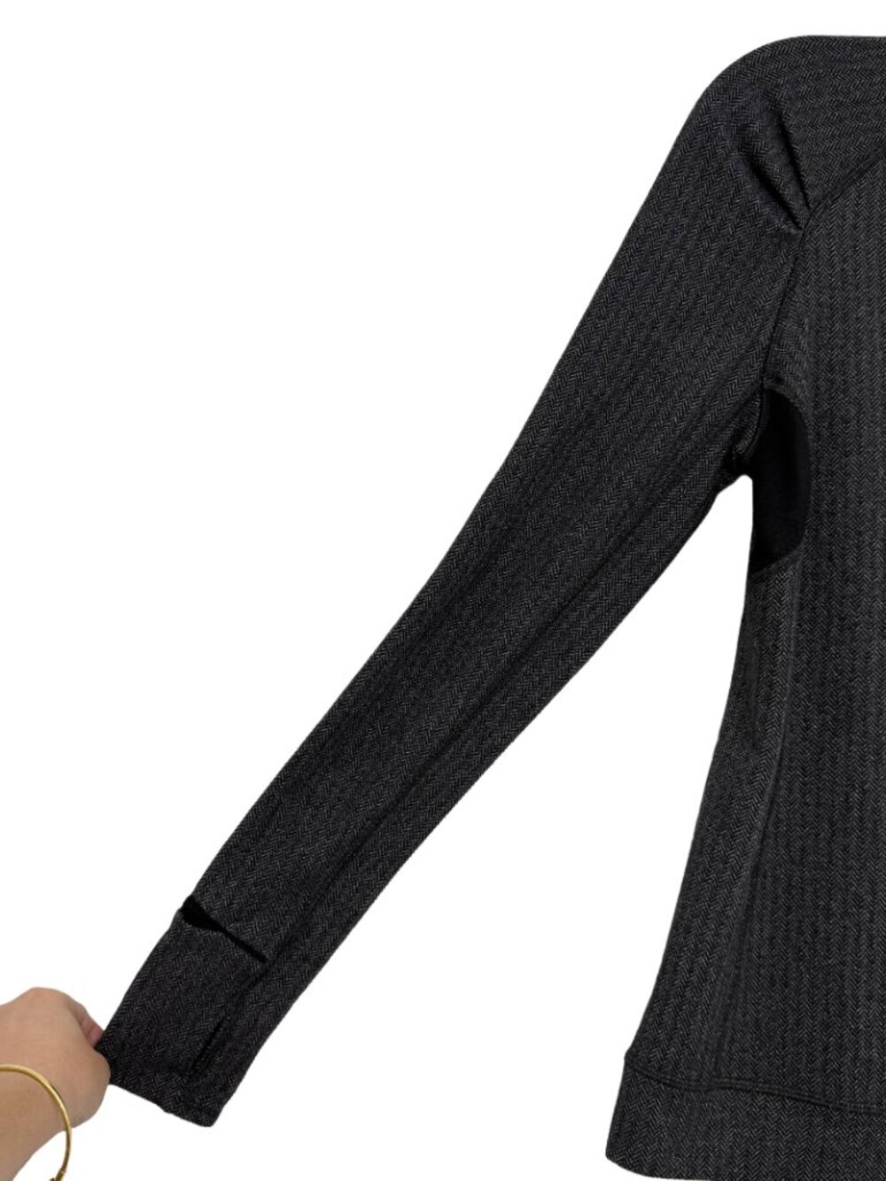 Lululemon Think Fast Long Sleeve Heathered Herringbone Women's top size 10 - Picture 7 of 9